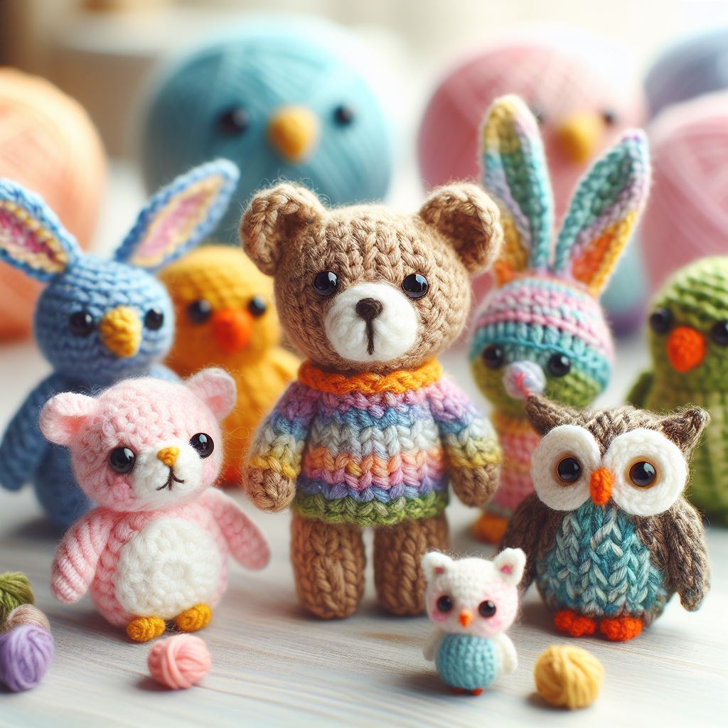 tiny knitted animals