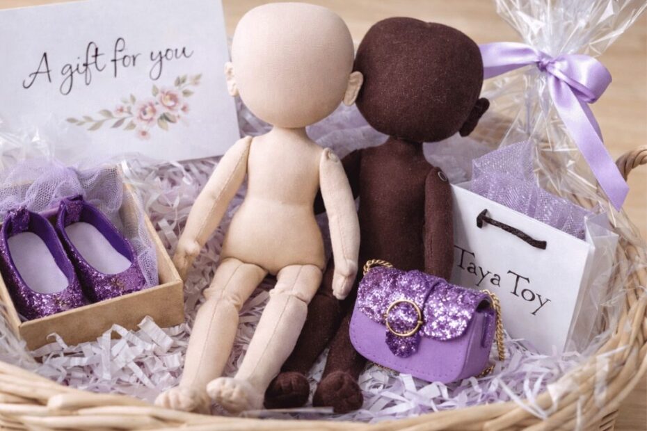 Thoughtful miniature gift basket for doll enthusiasts