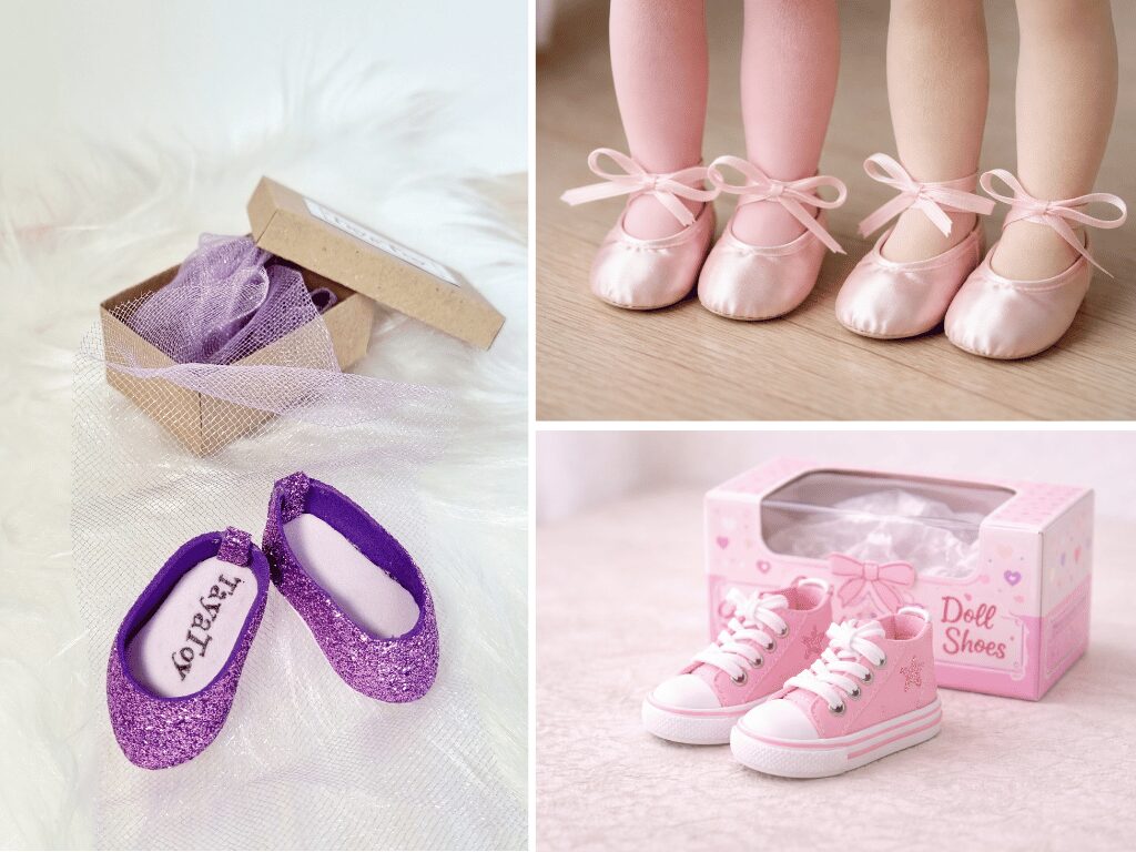 Tiny ballet flats created for dolls